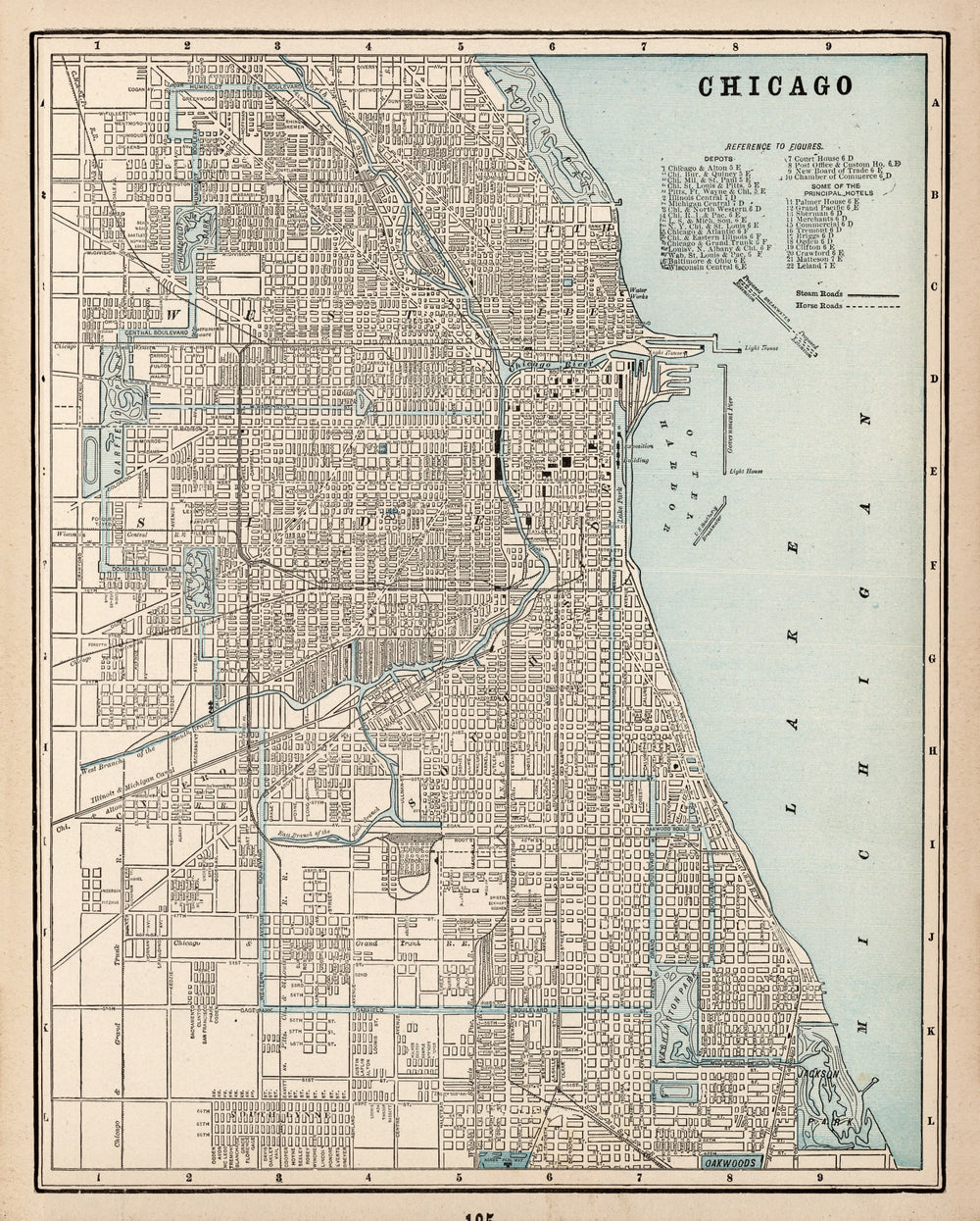 Vintage Map of Chicago, Illinois 1893 print style example