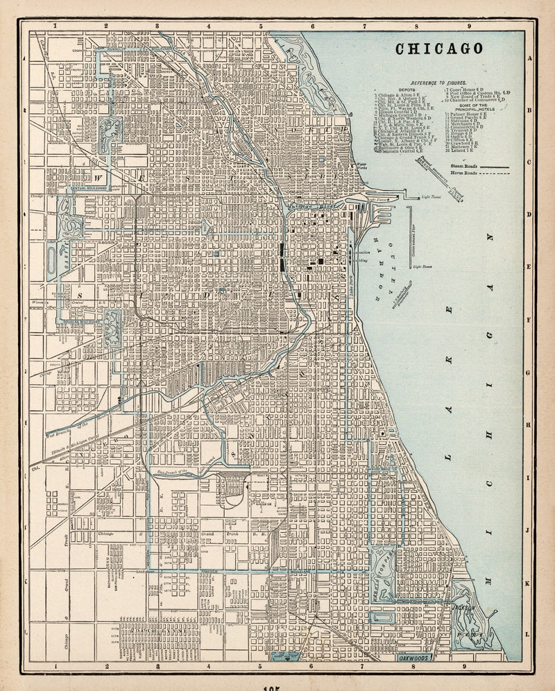 Size comparison using Vintage Map of Chicago, Illinois 1893