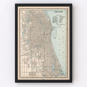 Chicago Vintage Map 1893