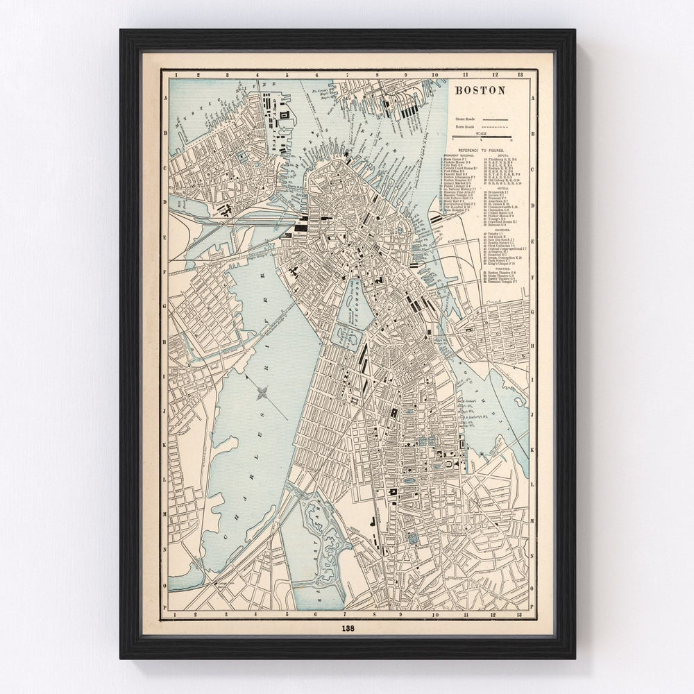 Boston Vintage Map 1893