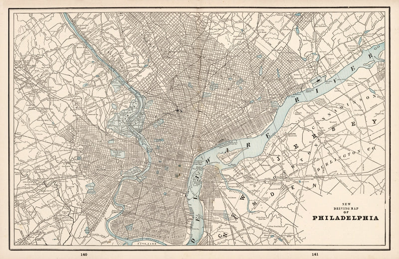 Size comparison using Vintage Map of Philadelphia, Pennsylvania 1893