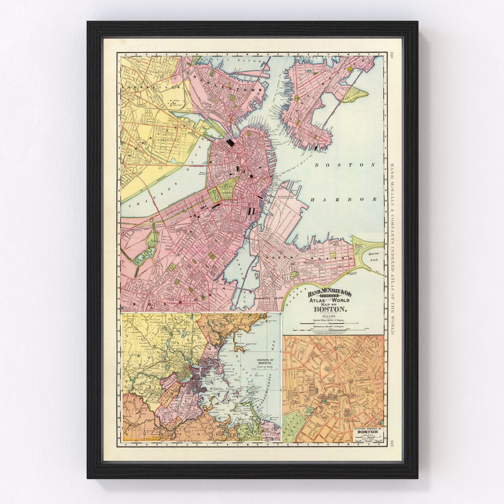 Boston Vintage Map 1897