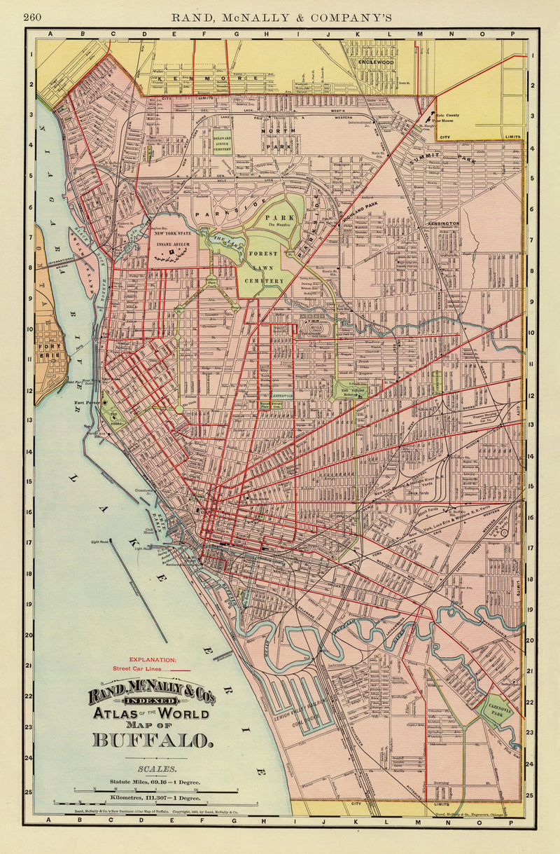 Size comparison using Vintage Map of Buffalo, New York 1897