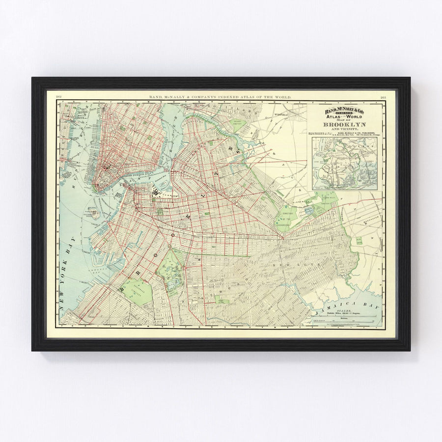 Brooklyn Vintage Map 1897