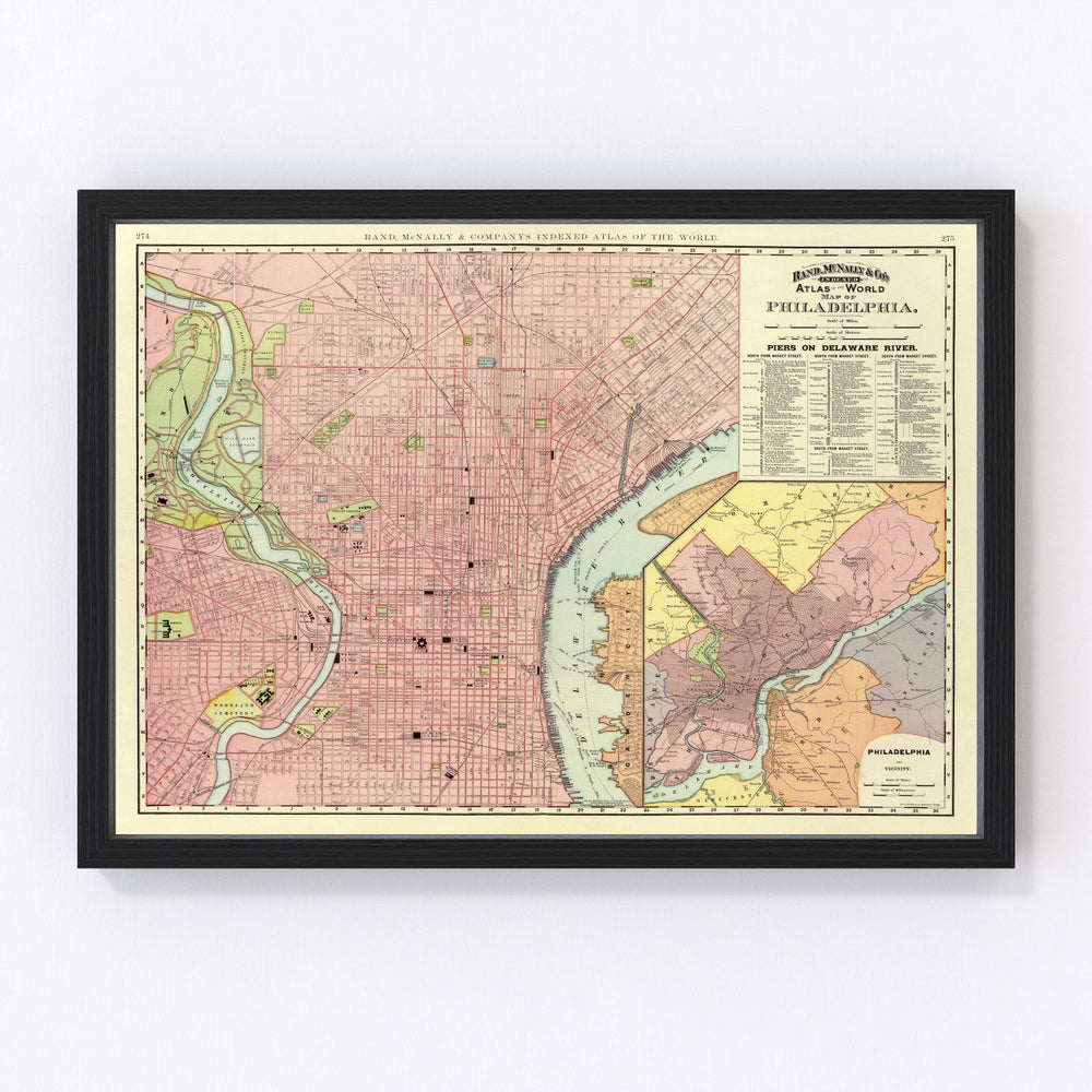 Philadelphia Vintage Map 1897