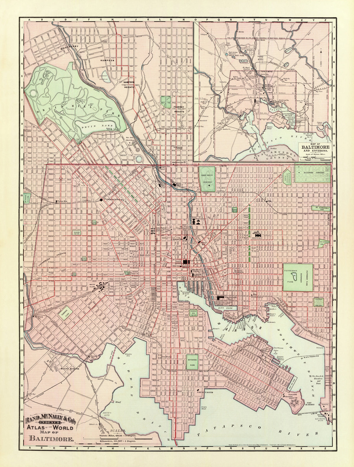 Preview of Vintage Map of Baltimore, Maryland 1897