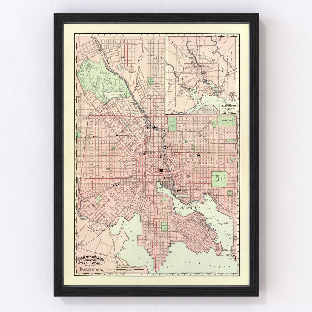 Baltimore Vintage Map 1897