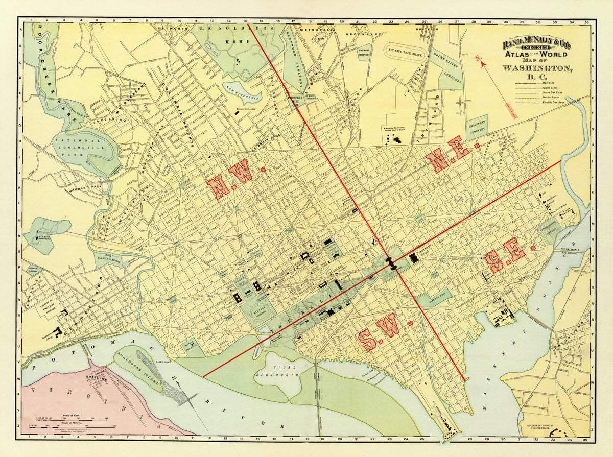 Preview of Vintage Map of Washington, DC 1897