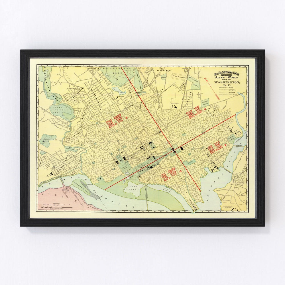 Washington Vintage Map 1897