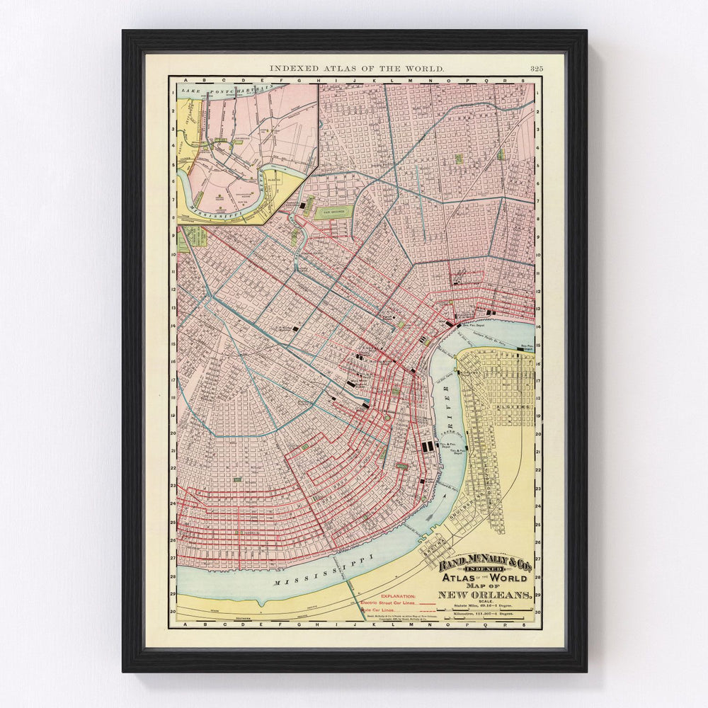 New Orleans Vintage Map 1897