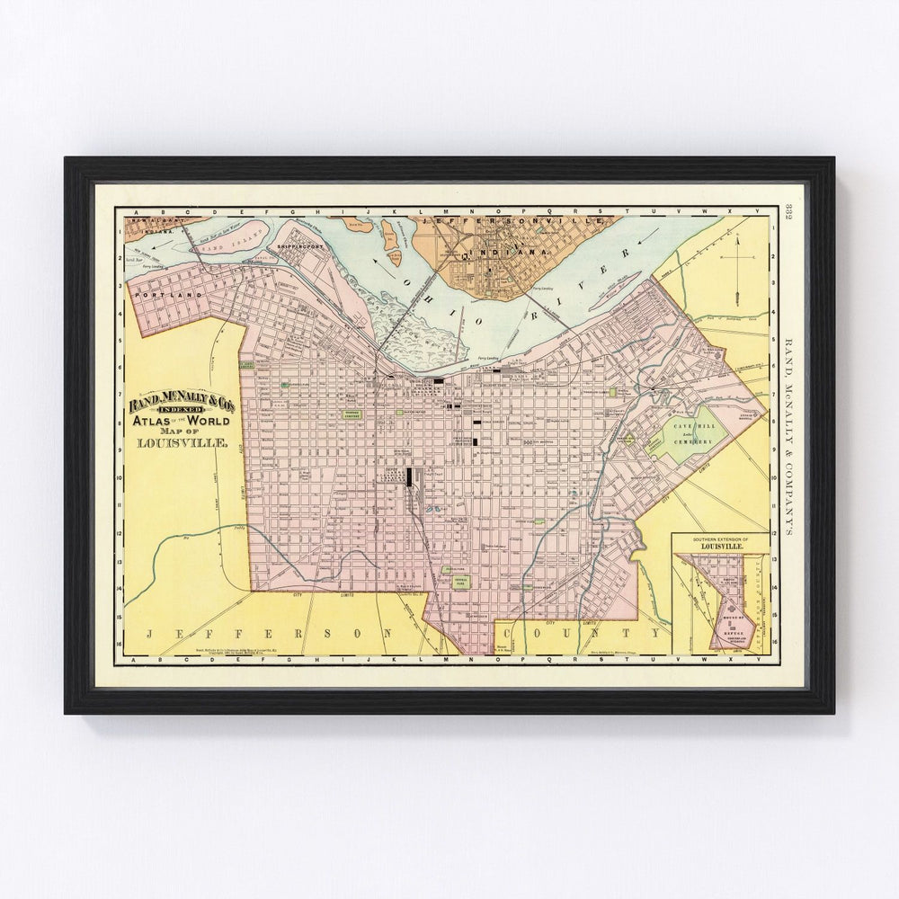 Louisville Vintage Map 1897