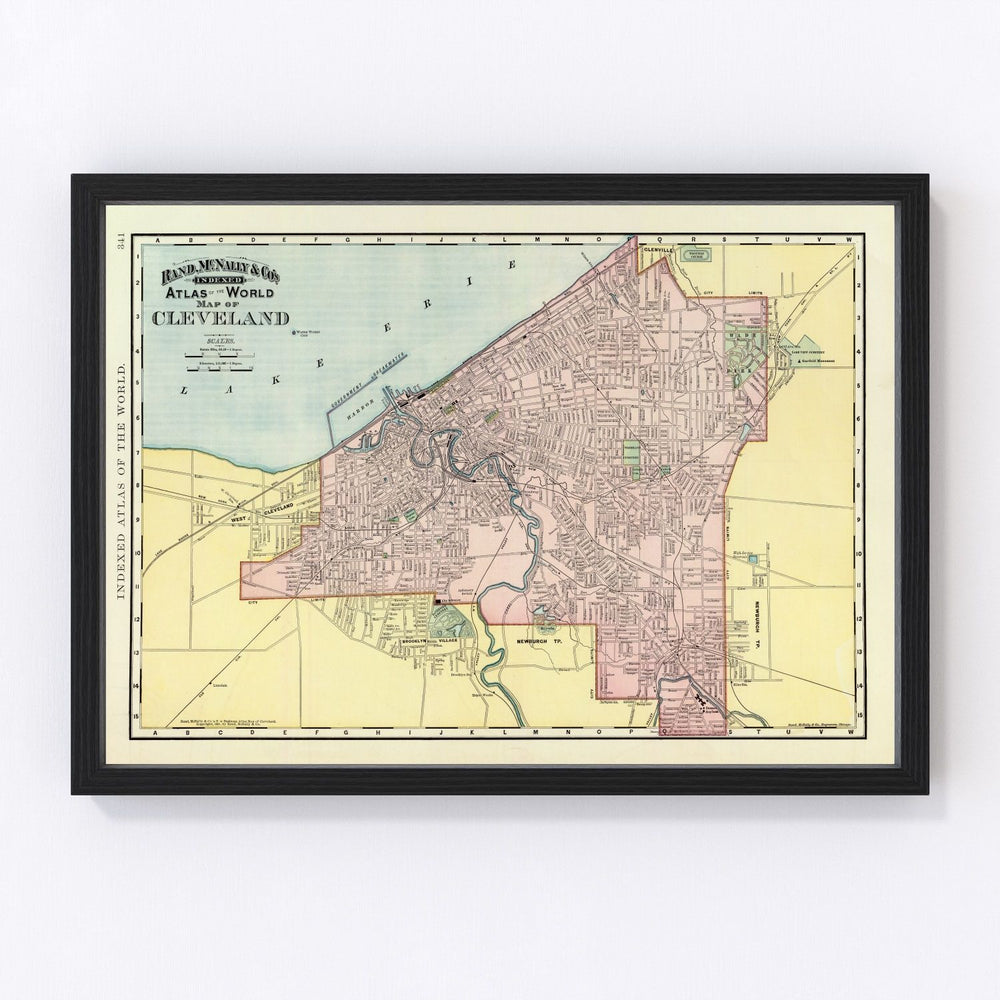 Cleveland Vintage Map 1897