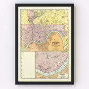 Cincinnati Vintage Map 1897