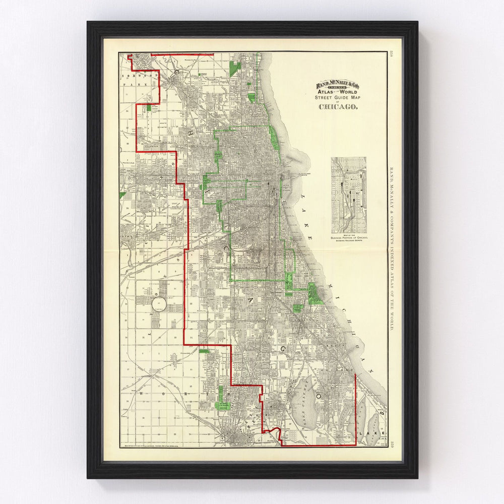 Chicago Vintage Map 1897