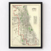 Chicago Vintage Map 1897