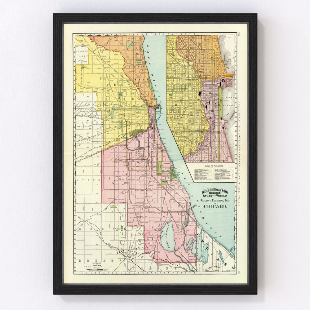 Chicago Vintage Map 1897