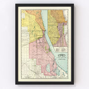 Chicago Vintage Map 1897