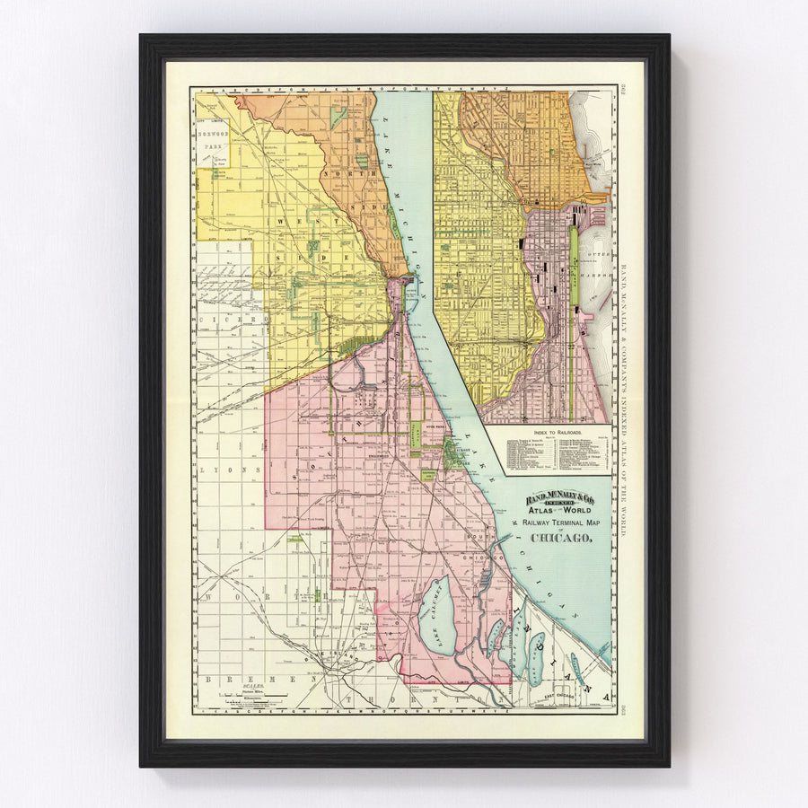 Chicago Vintage Map 1897