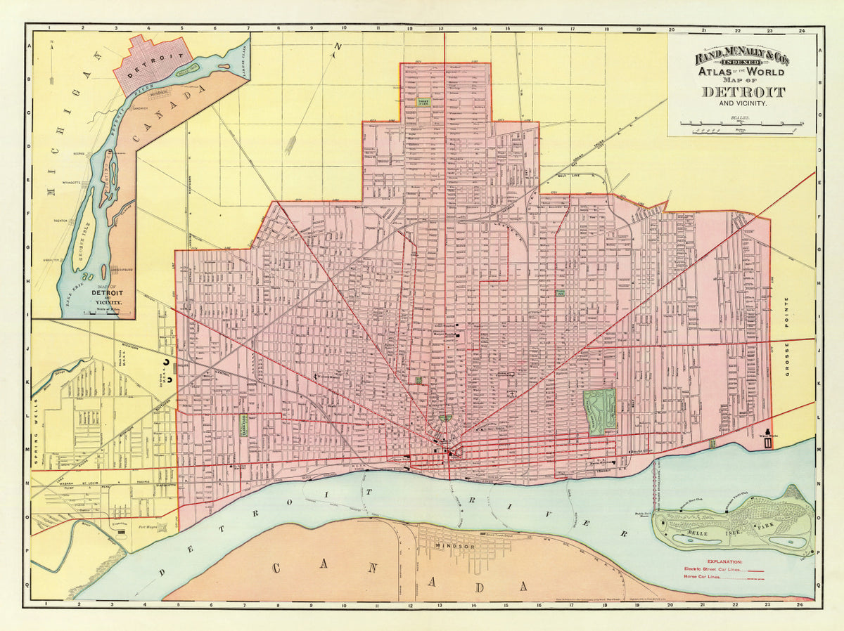 Preview of Vintage Map of Detroit, Michigan 1897