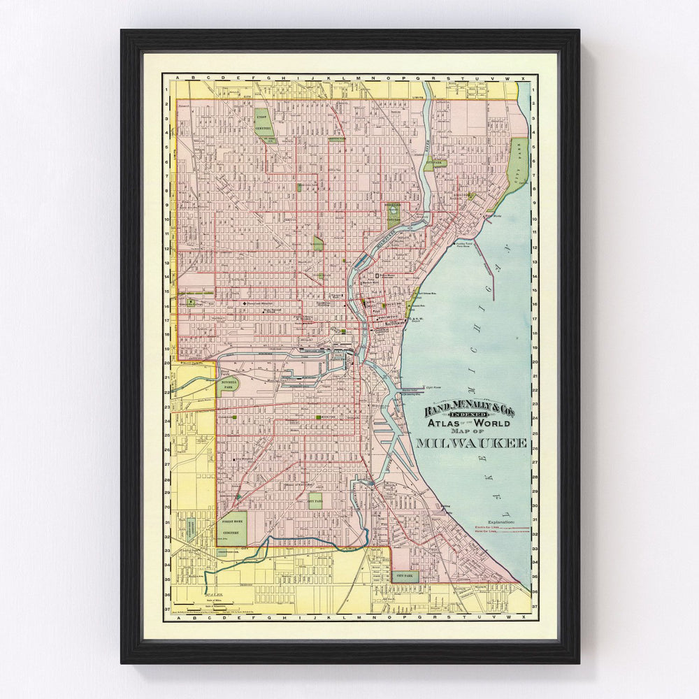 Milwaukee Vintage Map 1897