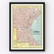 Milwaukee Vintage Map 1897