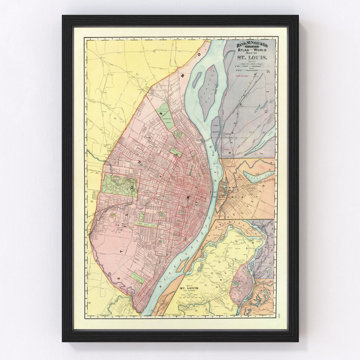 Saint Louis Vintage Map 1897