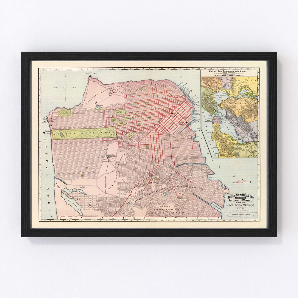 San Francisco Vintage Map 1897