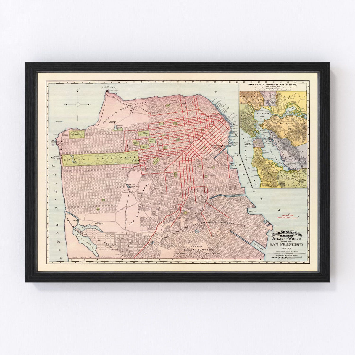 San Francisco Vintage Map 1897
