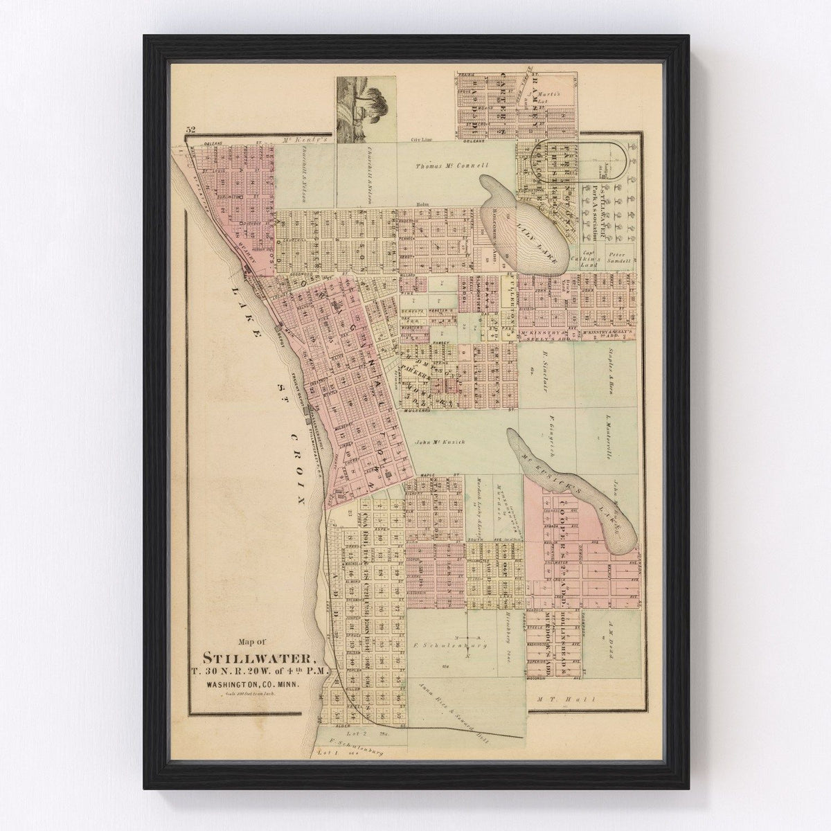 Stillwater Vintage Map 1874