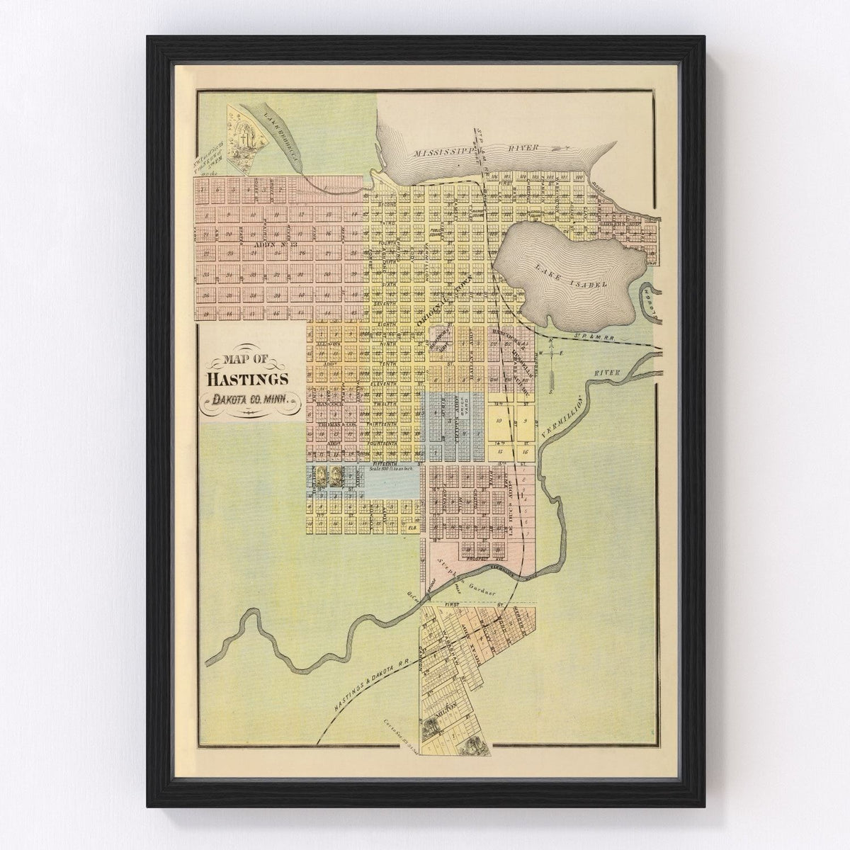 Hastings Vintage Map 1874