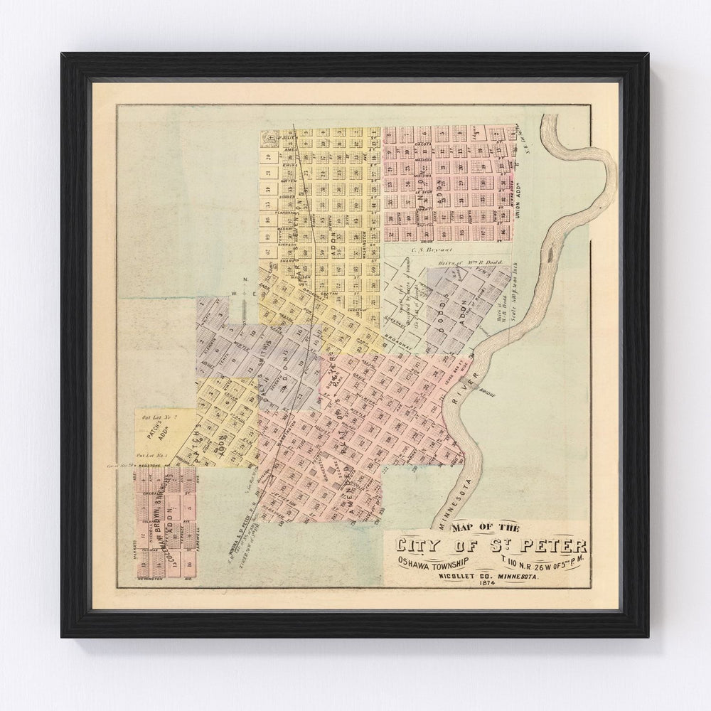 Saint Peter Vintage Map 1874