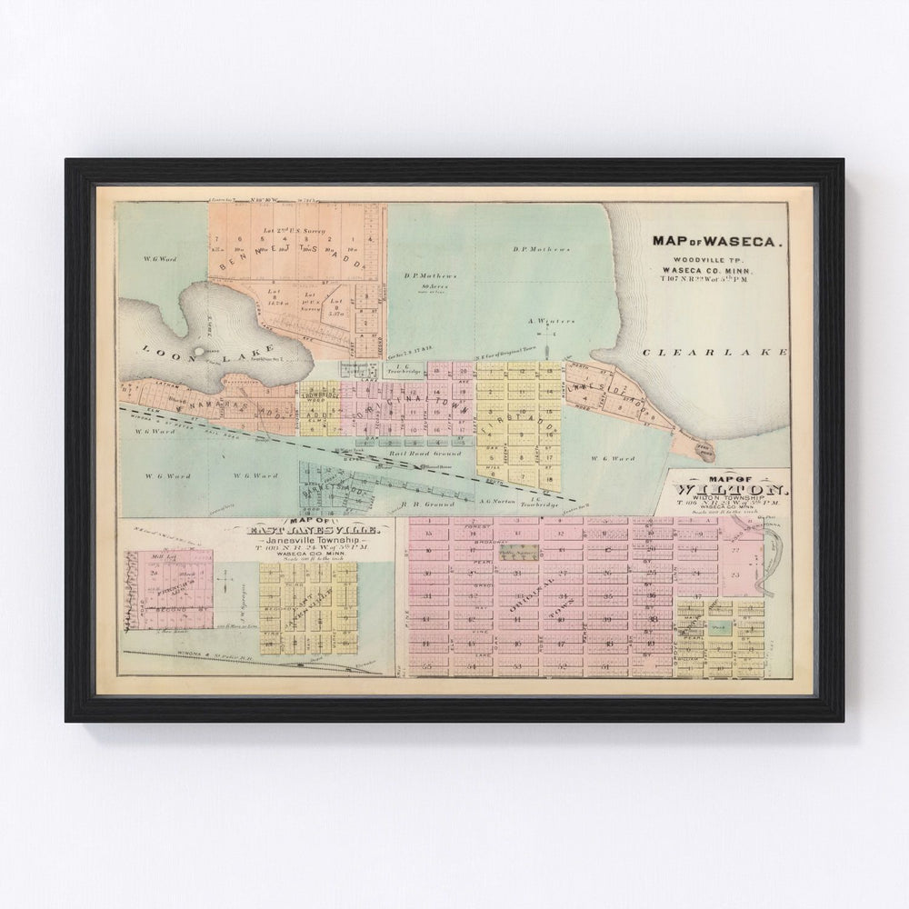 Janesville Vintage Map 1874