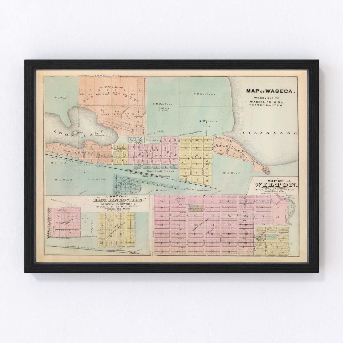 Janesville Vintage Map 1874