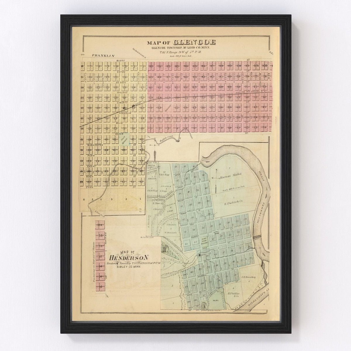 Glencoe Vintage Map 1874