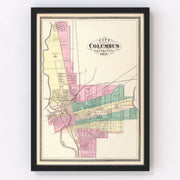 Columbus Vintage Map 1872