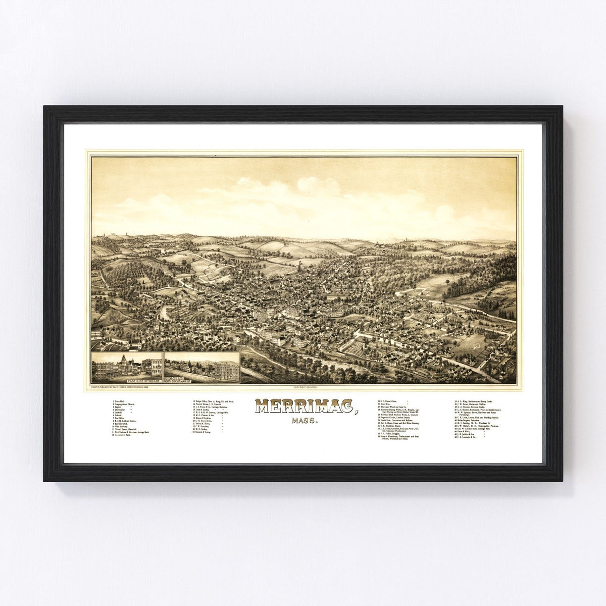 Merrimac Vintage Map 1889