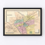 Dayton Vintage Map 1872