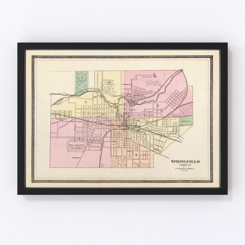 Springfield Vintage Map 1872