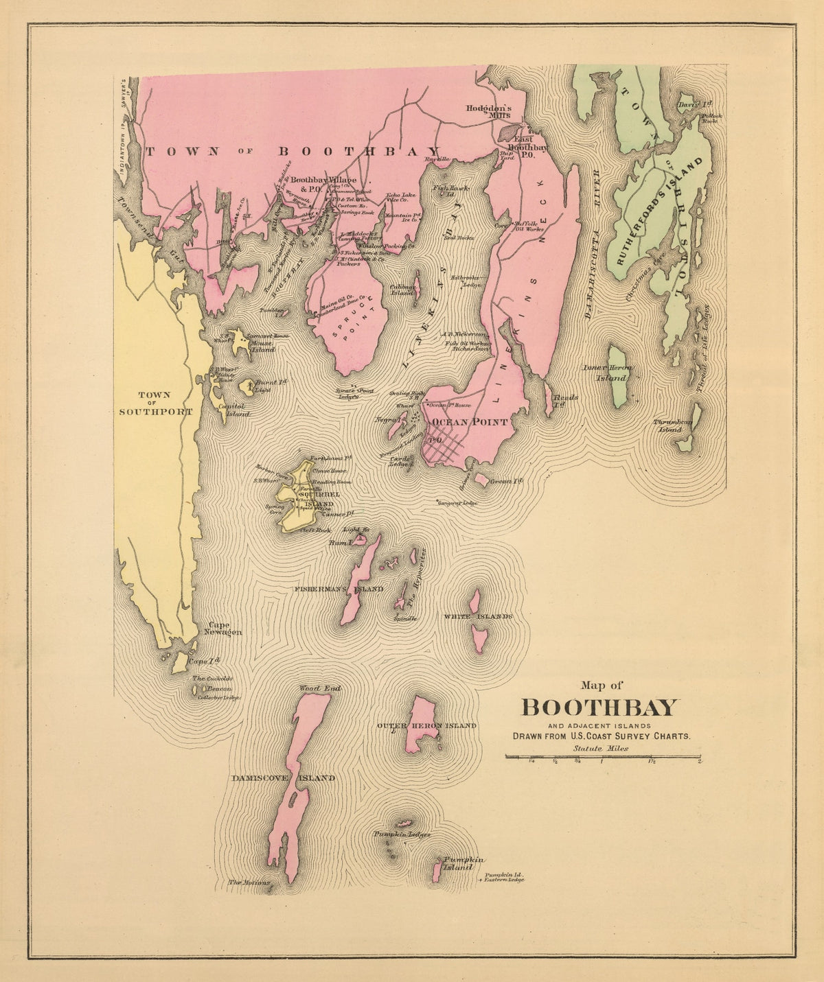 Preview of Vintage Map of Boothbay, Maine 1894