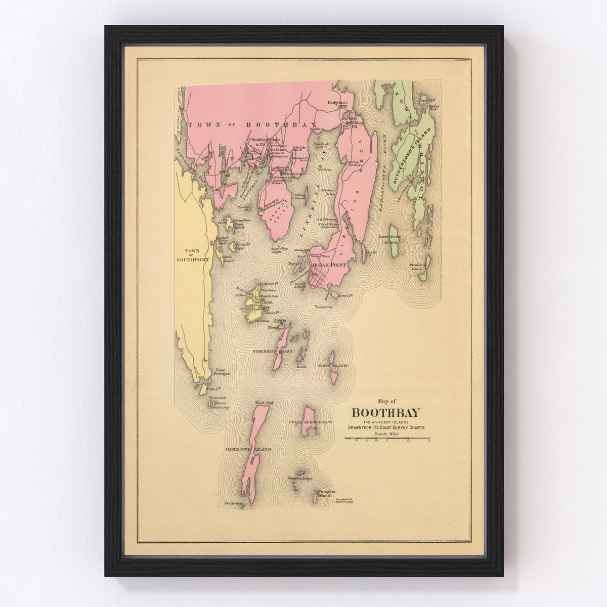 Boothbay Vintage Map 1894