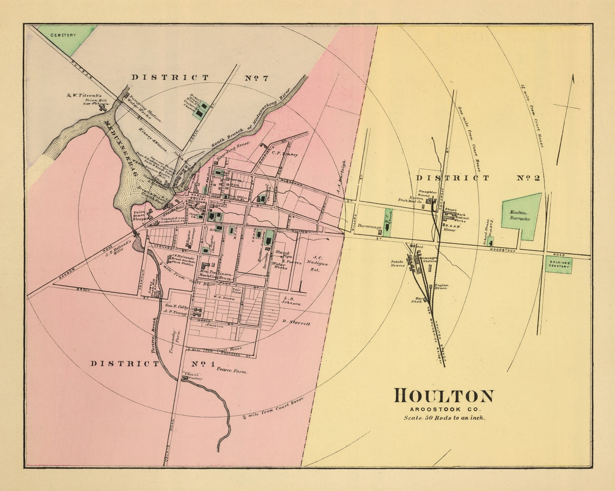 Preview of Vintage Map of Houlton, Maine 1894