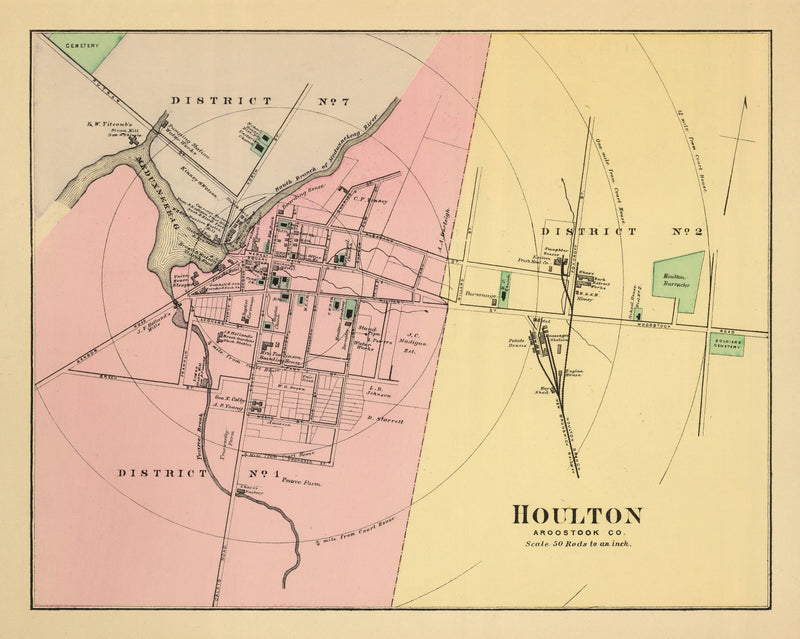 Size comparison using Vintage Map of Houlton, Maine 1894