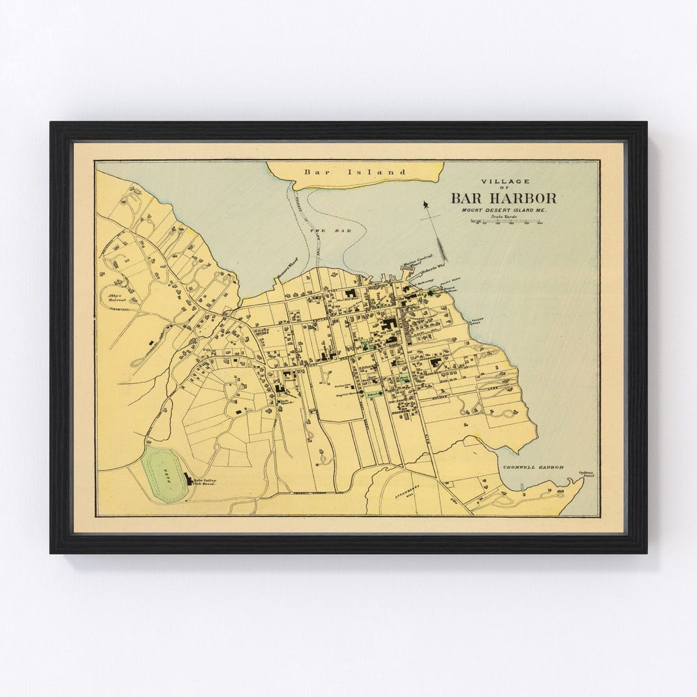 Bar Harbor Vintage Map 1894