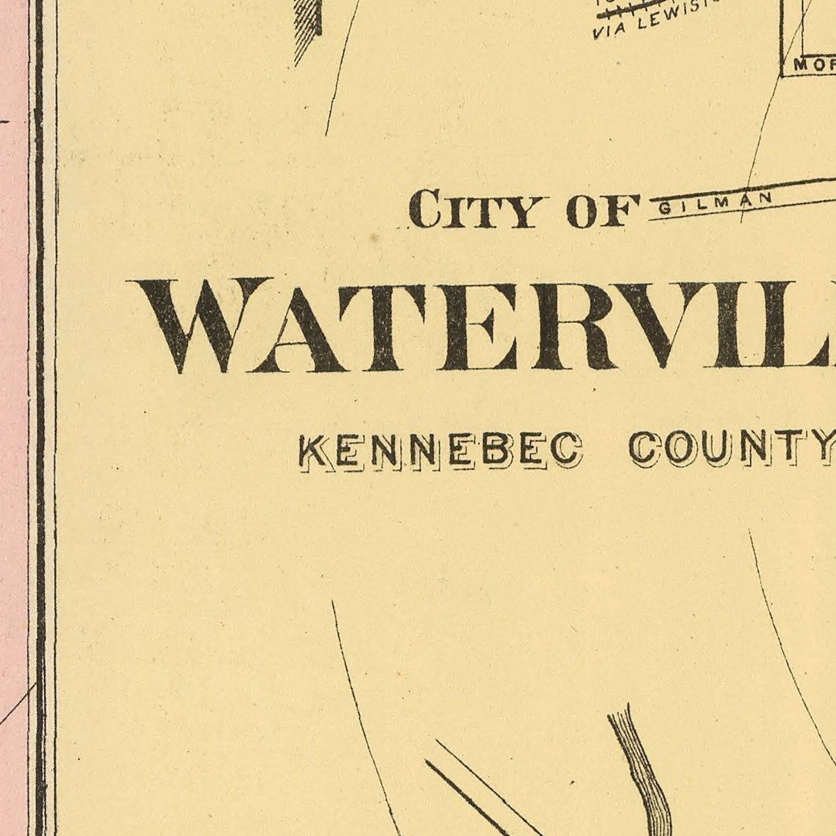 Restored historic details from the 1894 city map of Hallowell, Maine