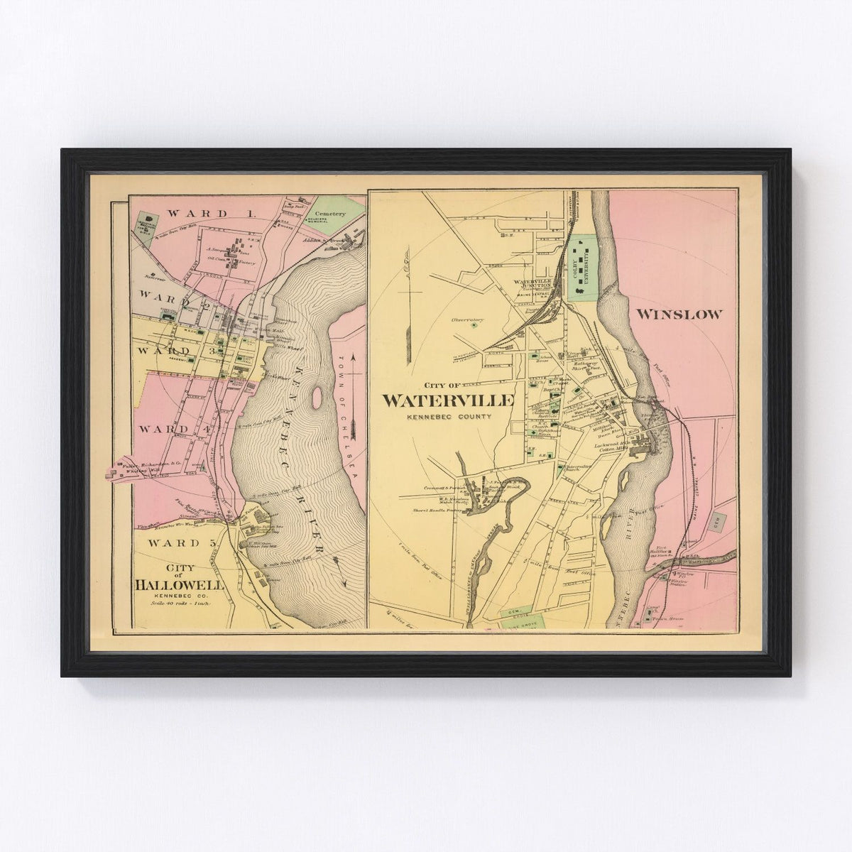 Hallowell Vintage Map 1894