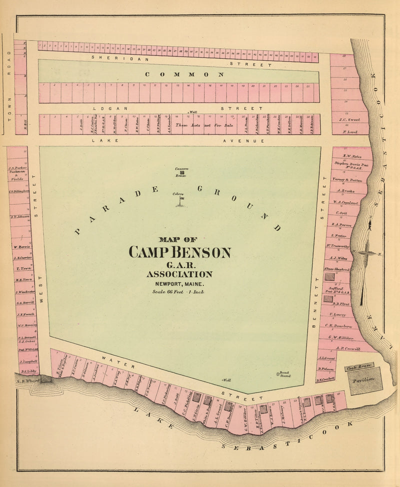 Size comparison using Vintage Map of Camp Benson, Maine 1894