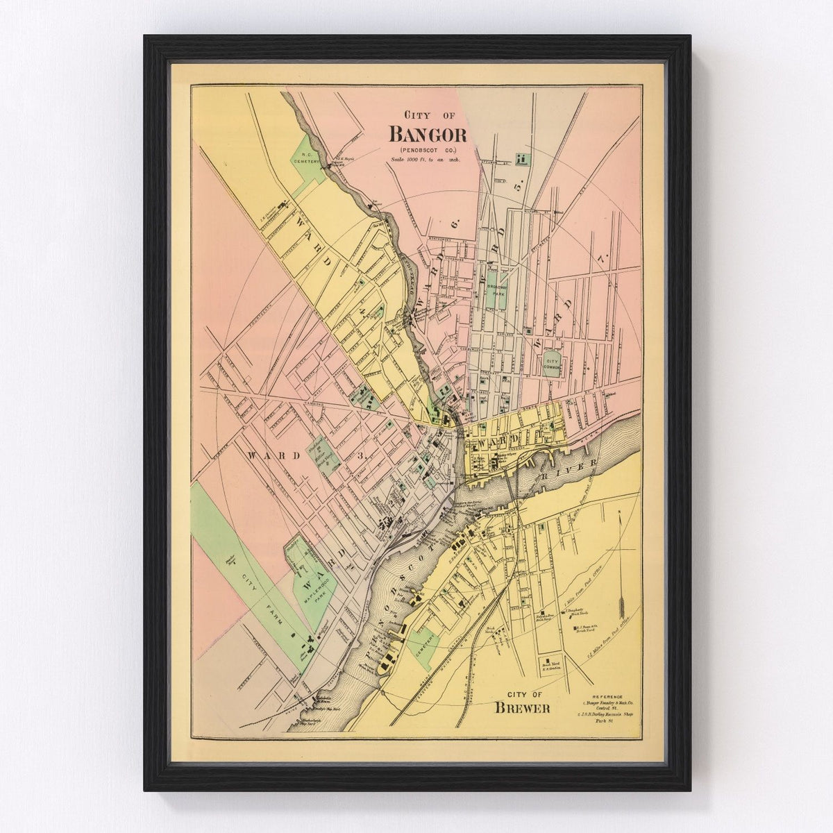 Bangor Vintage Map 1894