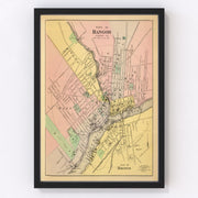 Bangor Vintage Map 1894