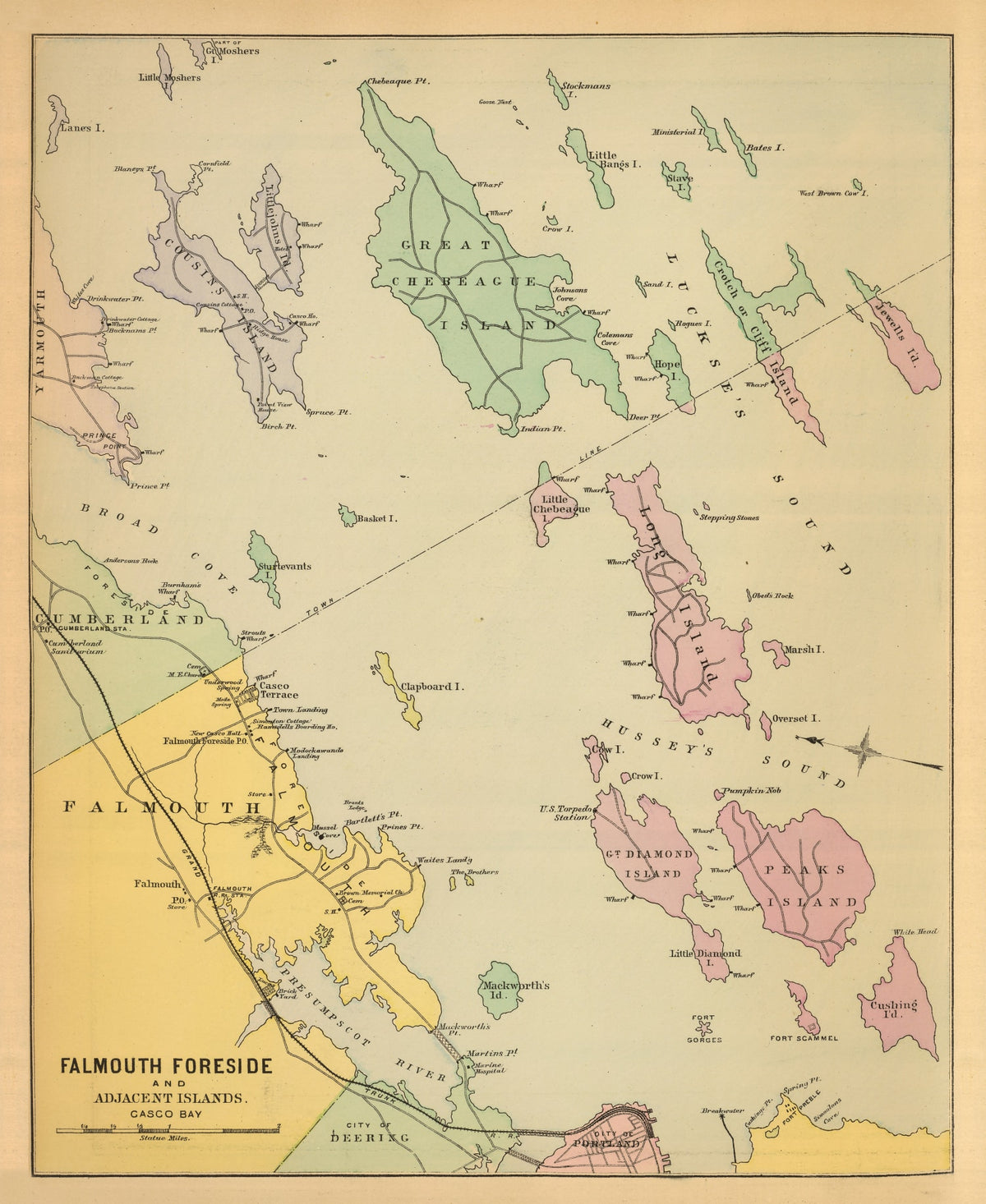 Preview of Vintage Map of Falmouth Foreside, Maine 1894
