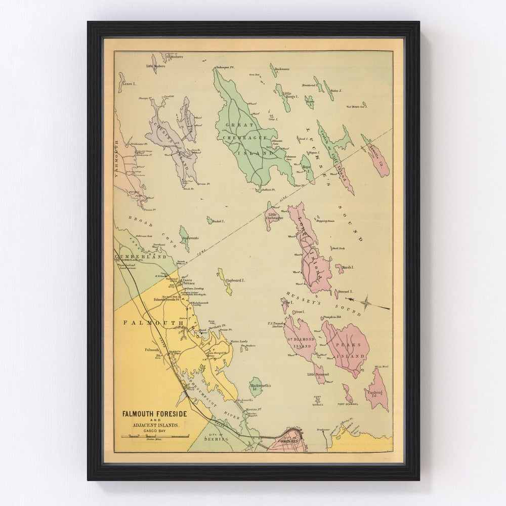 Falmouth Foreside Vintage Map 1894